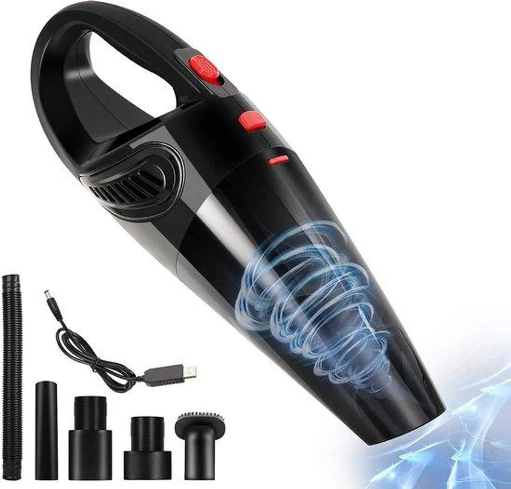 Mini aspirateur de voiture rechargeable USB noir puissant auto et bureau