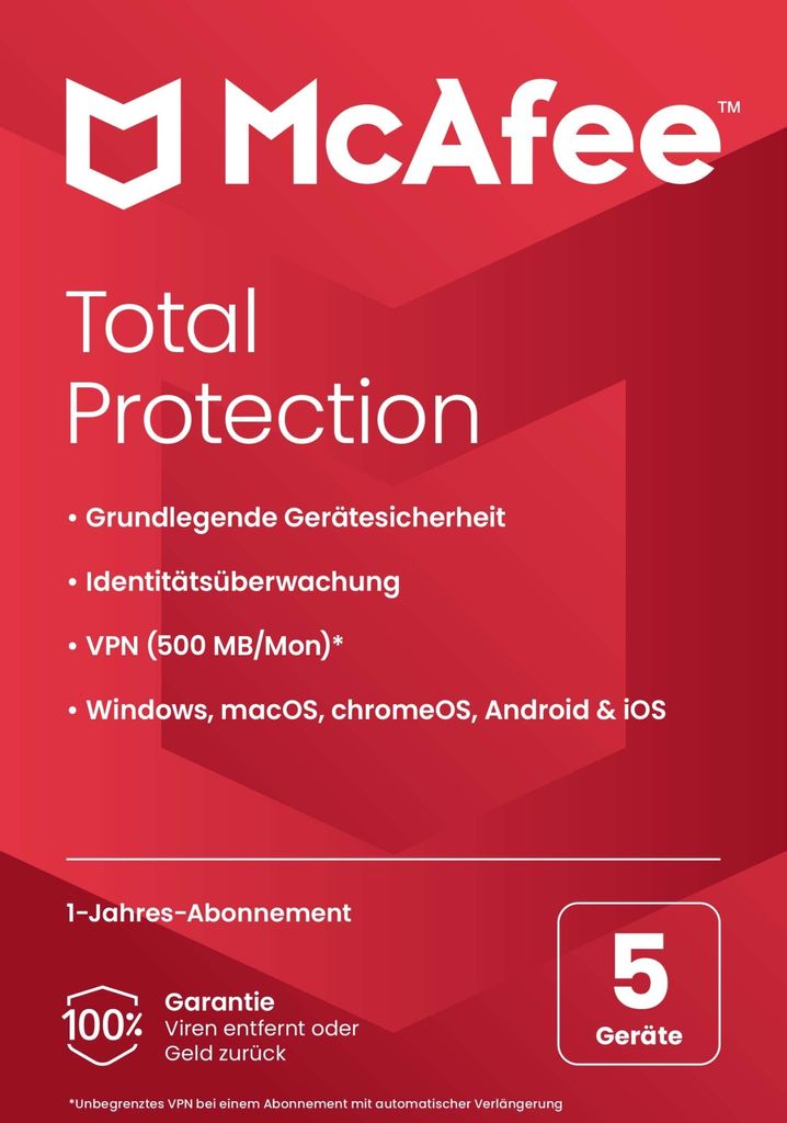 McAfee Total Protection 05-Device (Code in a Box) Produktbild 