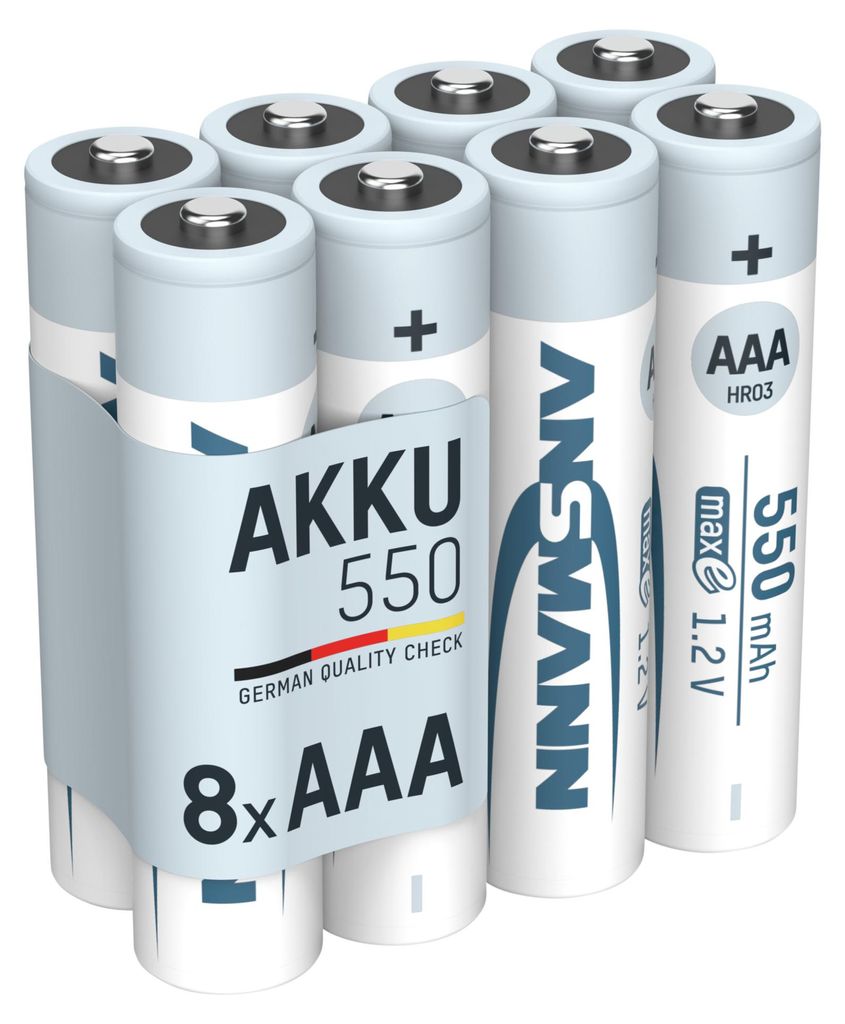 ANSMANN Akku AAA 550mAh Micro NiMH 1,2V – 1000x Produktbild 