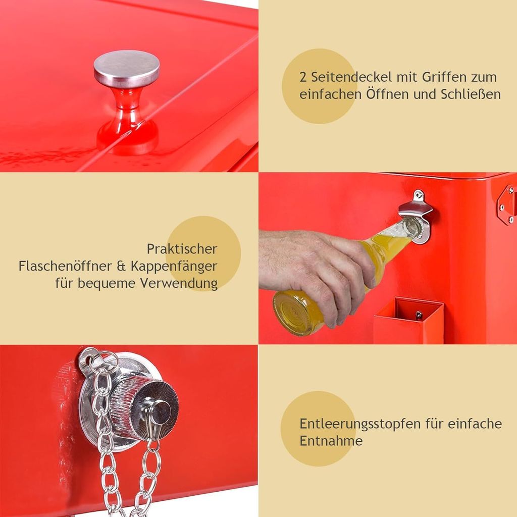 COSTWAY 76L Chladiaci vozík Chladiaci box Bočný vozík Obrázok produktu 3