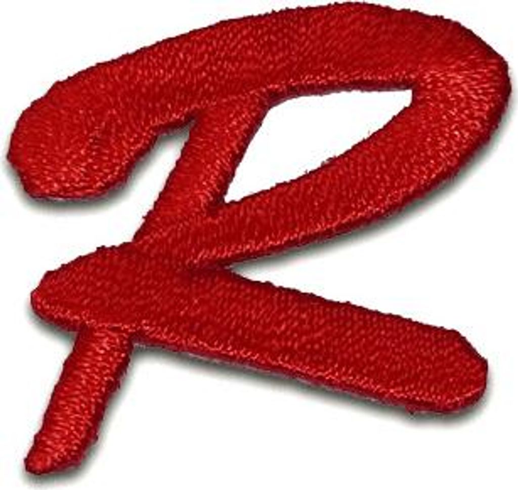 Buchstabe R 3.2x3.5cm: Alphabet Buchstaben Einzeln Auswählbar - Aufnäher, Bügelbild, Aufbügler, Applikationen, Patches, Flicken, Zum Aufbügeln
