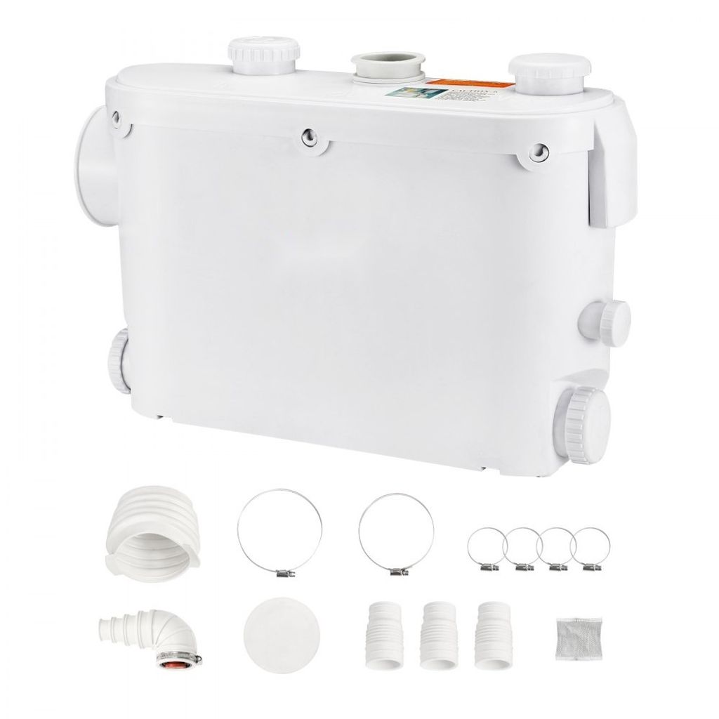 Abwasser Hebeanlage 500W - Fäkalienhebeanlage 8m Förderhöhe - Abwasserpumpe 6600L/h - Haushaltspumpe 2900U/min - Schmutzwasserpumpe mit eingebau...
