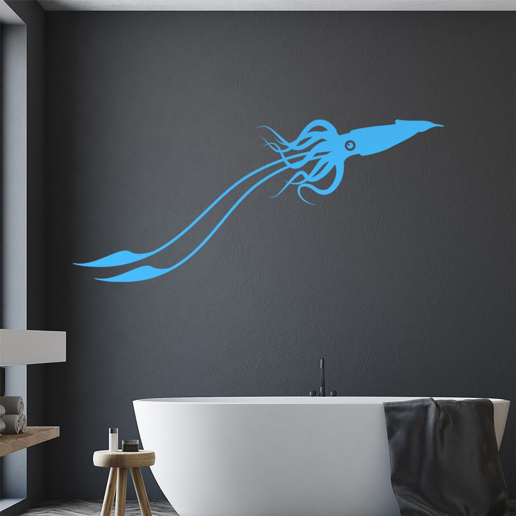 KIWISTAR Kalmar Tintenfische Kopffüßer Tentakel Wandtattoo in 6 Größen - Wandaufkleber Wall Sticker - Dekoration, Küche, Wohnzimmer, Schlafzim...