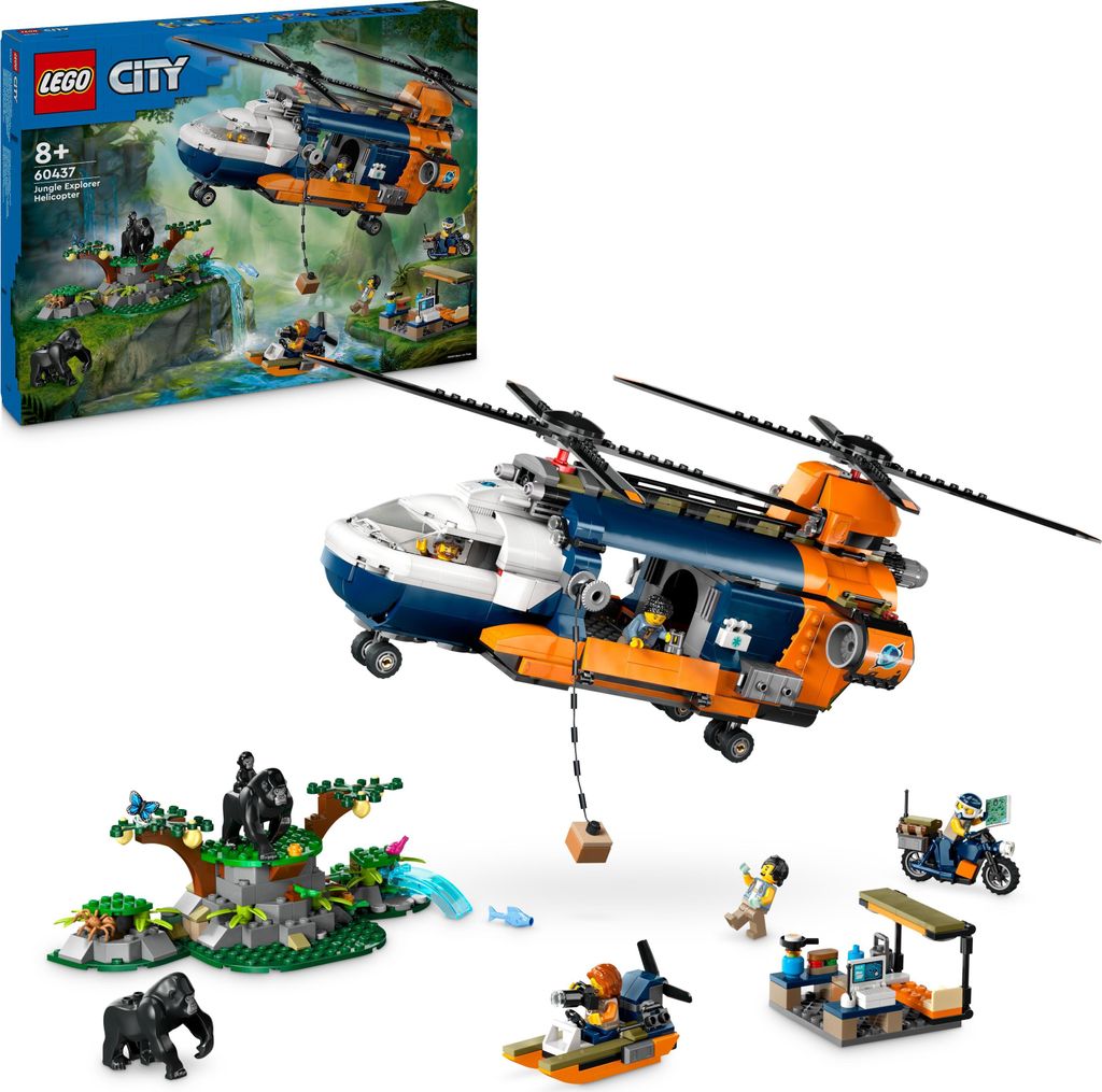 LEGO City Helikoptéra na prieskum džungle v základnom Obrázok produktu 