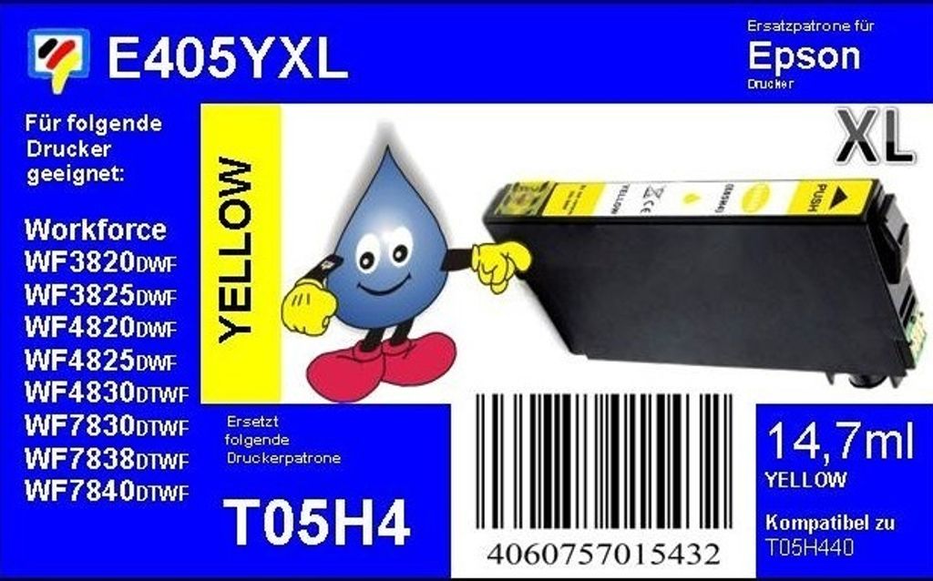 405XL yellow TiDis Ersatzpatrone m.14,7ml Tinte - ersetzt T05H4
