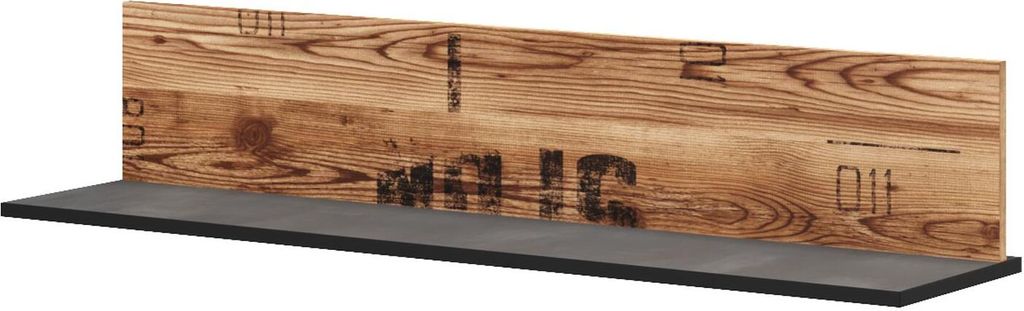 Wandregal FARGO FG-09 Regal 110 cm Hängeregal Wandboard Bücherregal Board Loft (Canion / Raw Steel)
