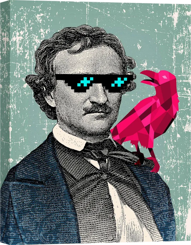 Quadro su tela Pop Art - Matt Spencer, Edgar Allan Poe - 40x60 cm