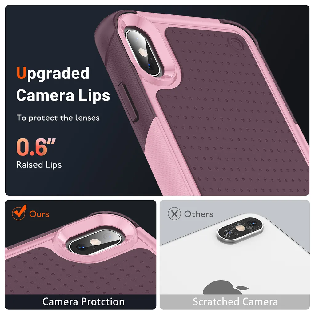 Custodia Protettiva iPhone XS Max Grado Militare 2in1 Rosa - 5