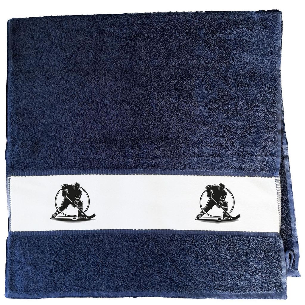 Huuraa Handtuch Eishockey Hockey 50x100cm French Navy Baumwolle Handtuch Geschenkidee