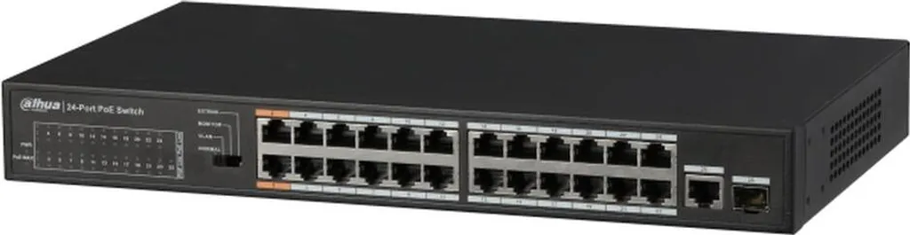 Switch Ethernet 24 ports PoE Dahua 190W pour Vidéosurveillance IP