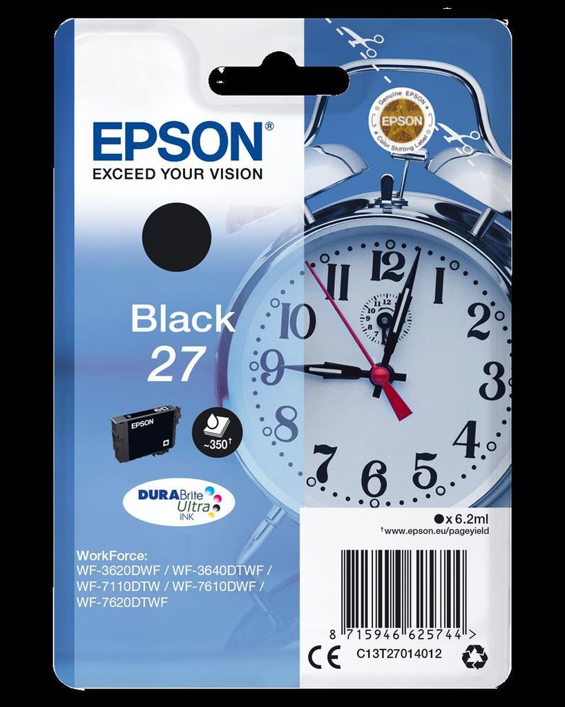 Epson Alarm clock Singlepack Black 27 DURABrite Ultra Ink