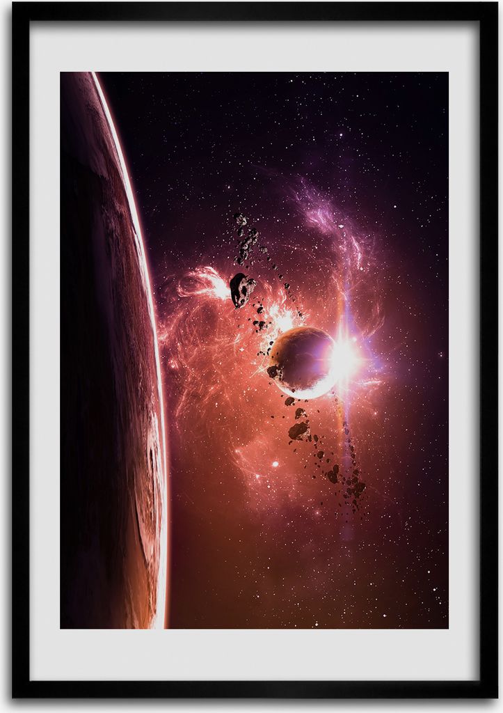 Bild - Bilderrahmen - Foto - 70 cm x 100 cm - MDF - Rahmen - Wandkunst - Galaxis