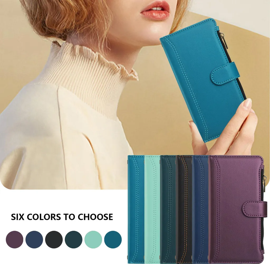 Custodia Business Fairphone 6 Blu Lago: Pelle Sintetica e Zip - 8