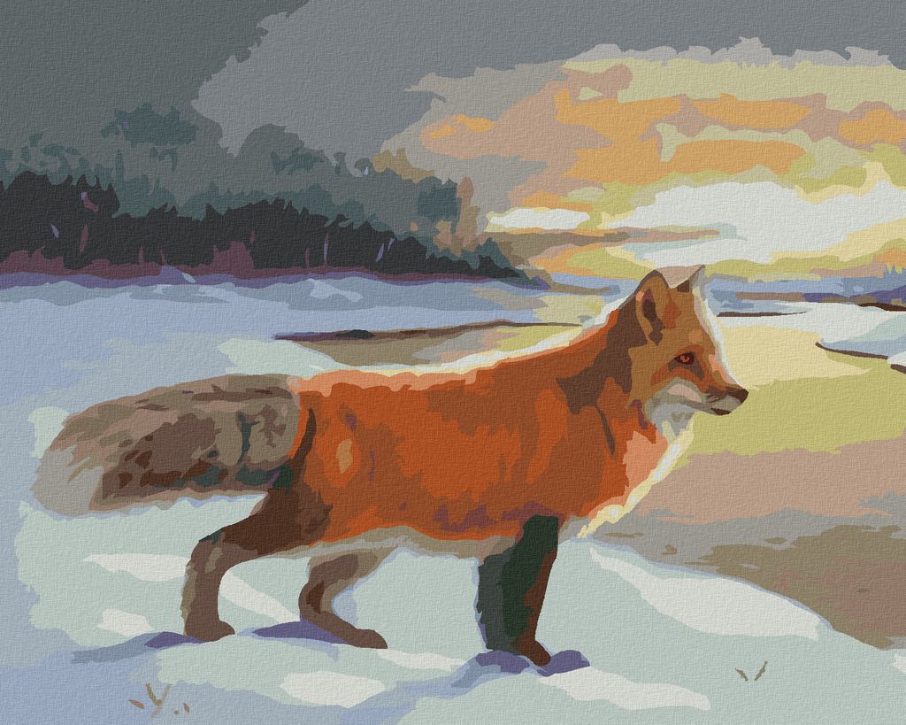 Zuty - Malen nach Zahlen - FUCHS IM WINTER (D. RUSTY RUST), 40x50 cm, ohne Keilrahmen