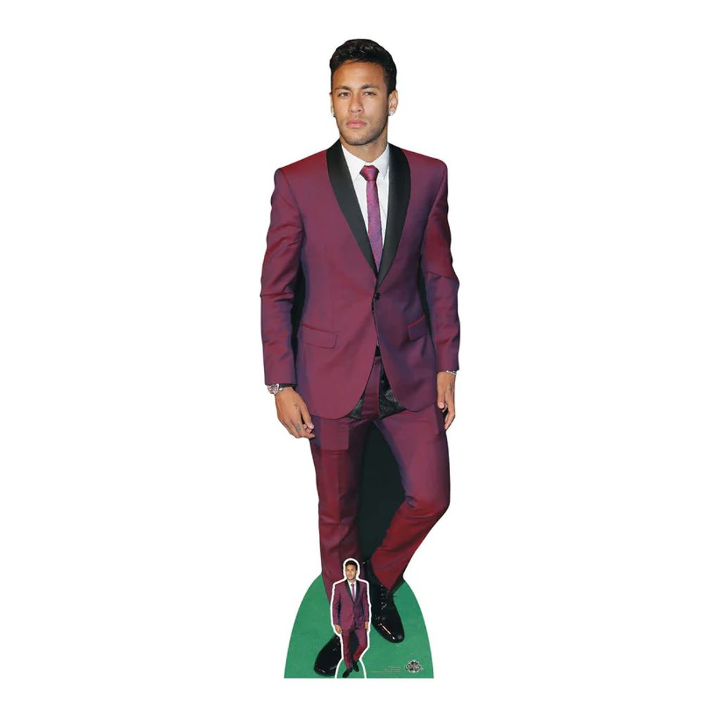 Pappfigur Fußballspieler Neymar Anzug 175cm