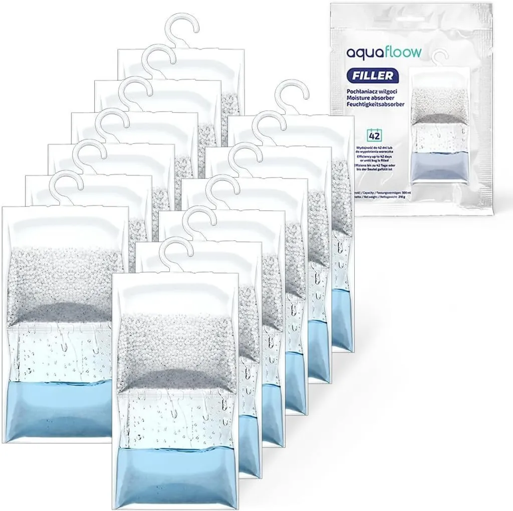 Set 12 Deumidificatori AquaFloow 500ml: Protezione Totale Guardaroba