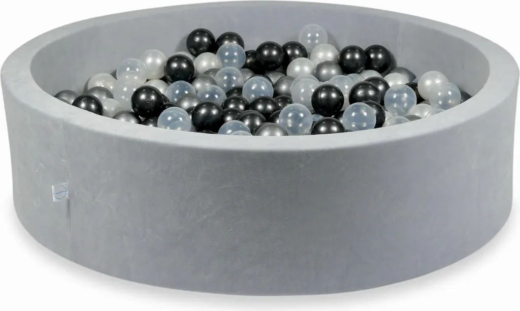 Piscine à balles 110x30cm Velvet Soft gris clair avec 400 balles