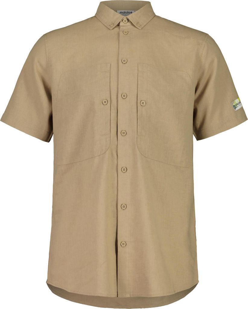 Maloja ElbertM. Hemd beige XXL, schnelltrocknend, Button-Down-Kragen, Hanf-Polyester