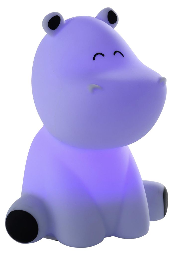 EGLO LED Nachtlicht Castellino, Akku Tischlampe Nilpferd, Kinderzimmer Deko Jungen, Nachttischlampe Kinder Baby Bett, touch bedienbar, warmweiß, RGB
