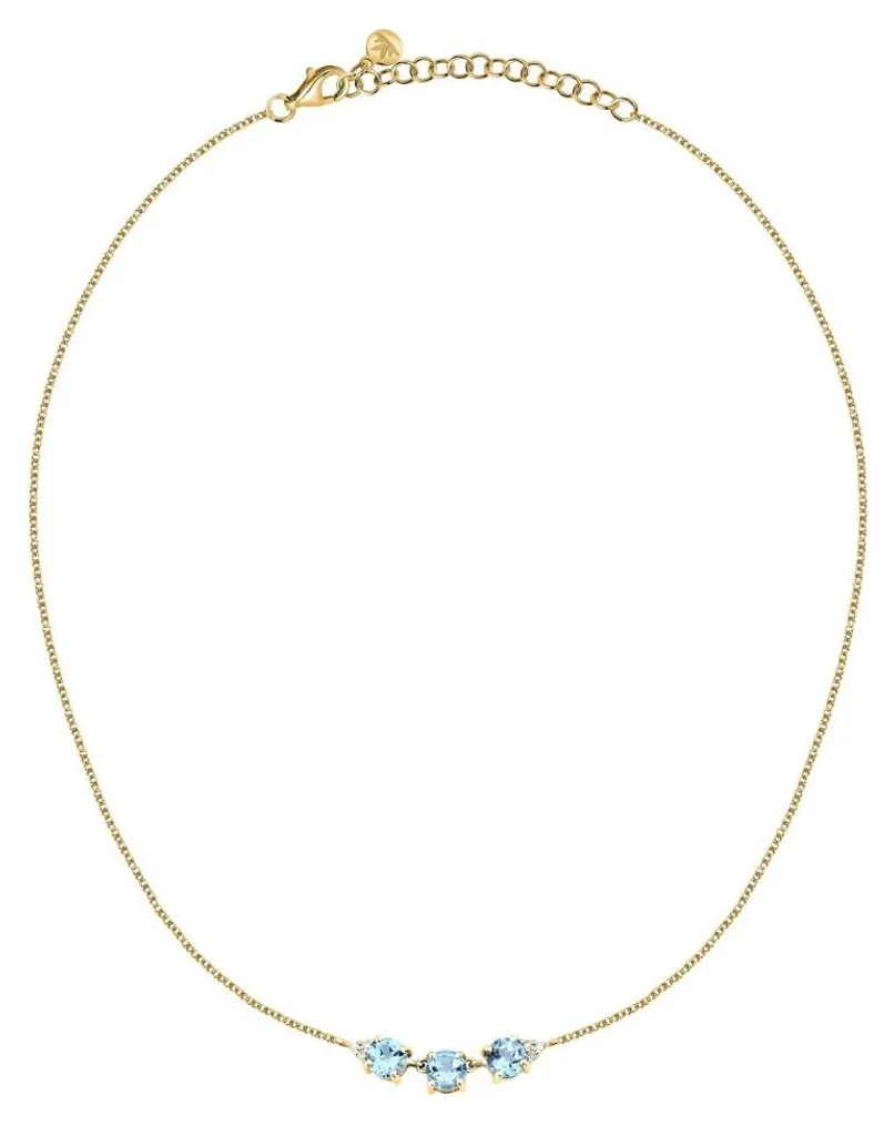 Collier en or laqué et pendentif zirconia pour femme design Tesori