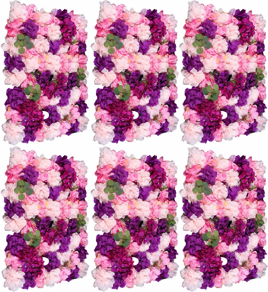 Mur de fleurs décoration mariage et Noël 6 panneaux 60x40cm soyeux