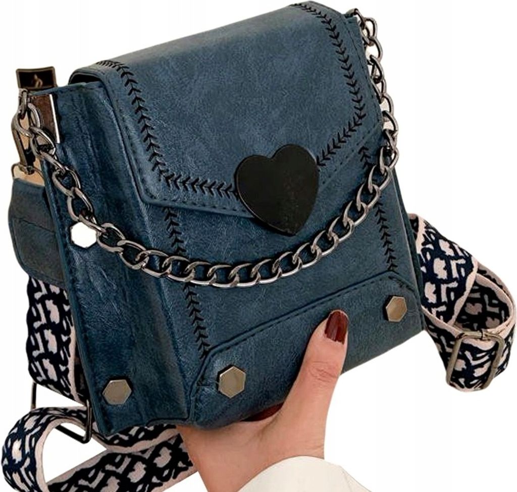 Kleine Retro-Letterman-Handtasche aus Leder für Frauen Produktbild 