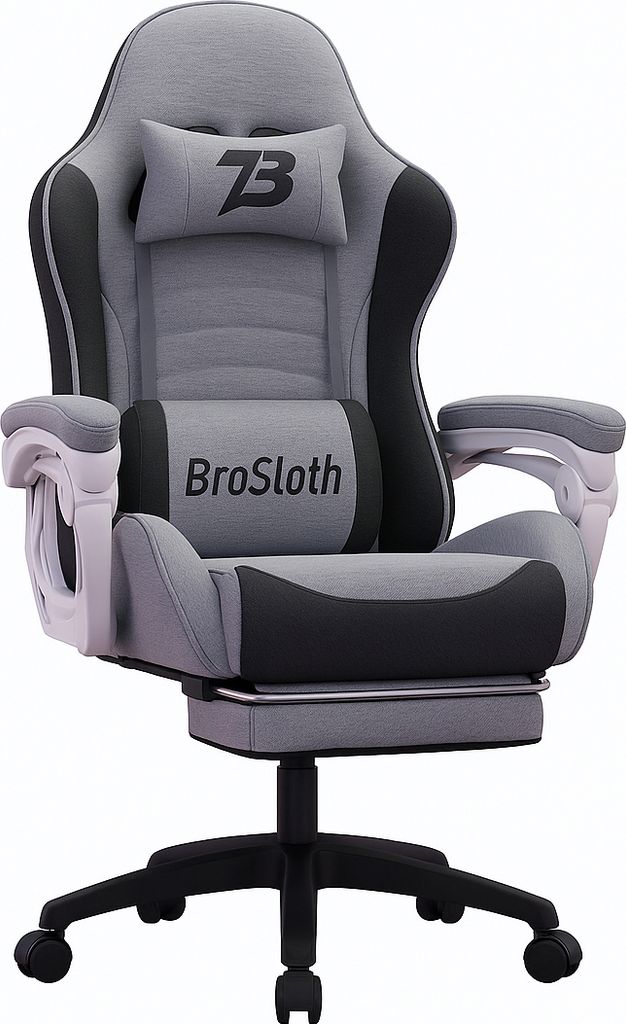Sedia da gaming ergonomica con poggiapiedi e cuscino Immagine del prodotto 