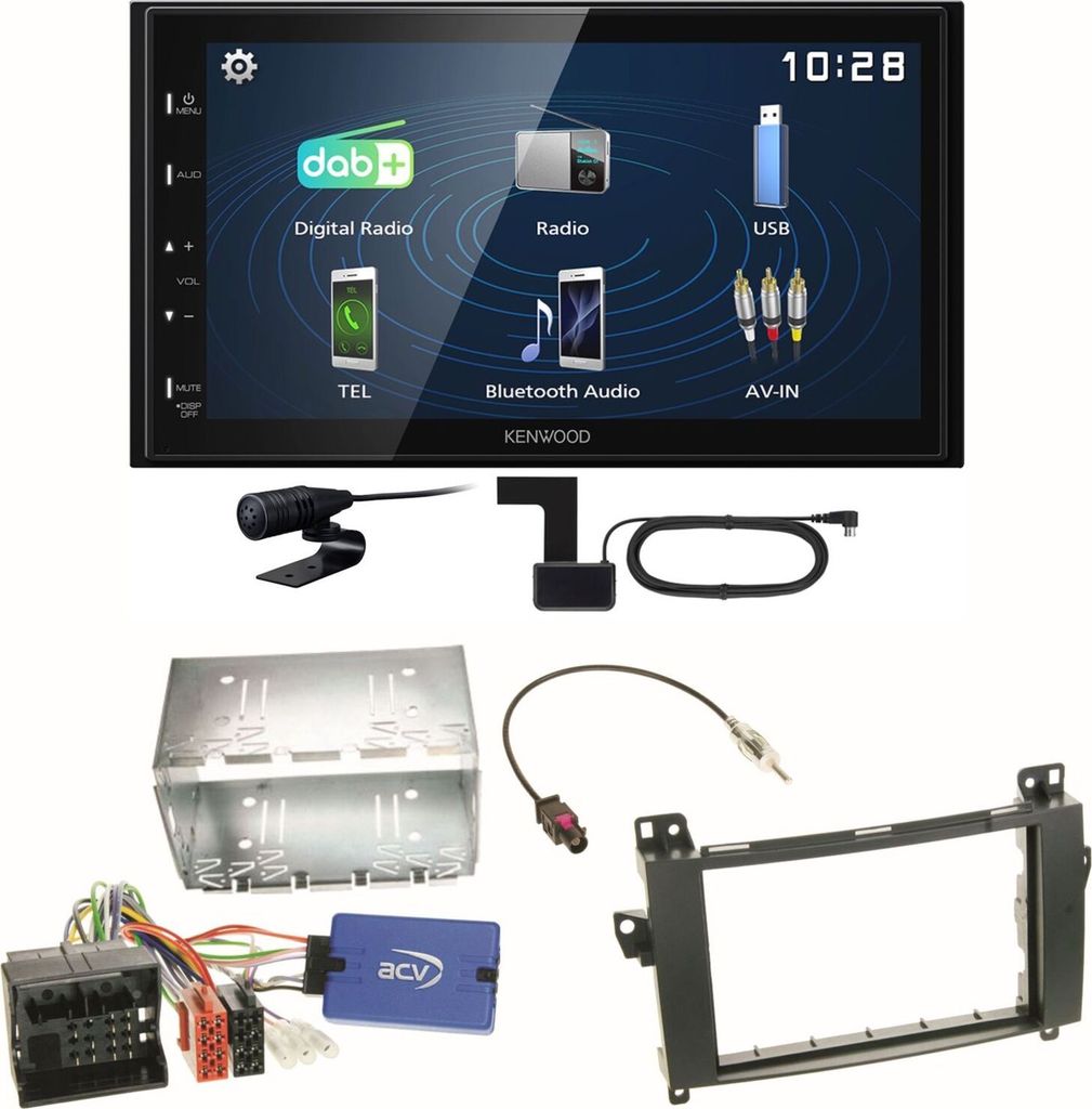 Kenwood DMX129DAB DAB+ Bluetooth USB Einbauset für Mercedes Vito W447