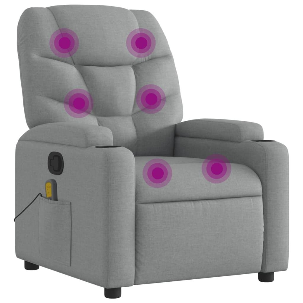 vidaXL Massagesessel Hellgrau Stoff Produktbild 