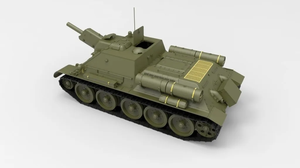 Maquette Char Soviétique SU-122 1/35 avec Aménagement Intérieur Total - 7