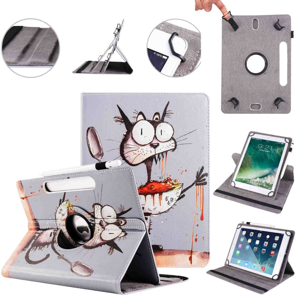 Für Apple iPad Air 11 Zoll 2025 / 2024 360 Grad Motiv 4 Tablet Tasche Kunst Leder Etuis Hülle