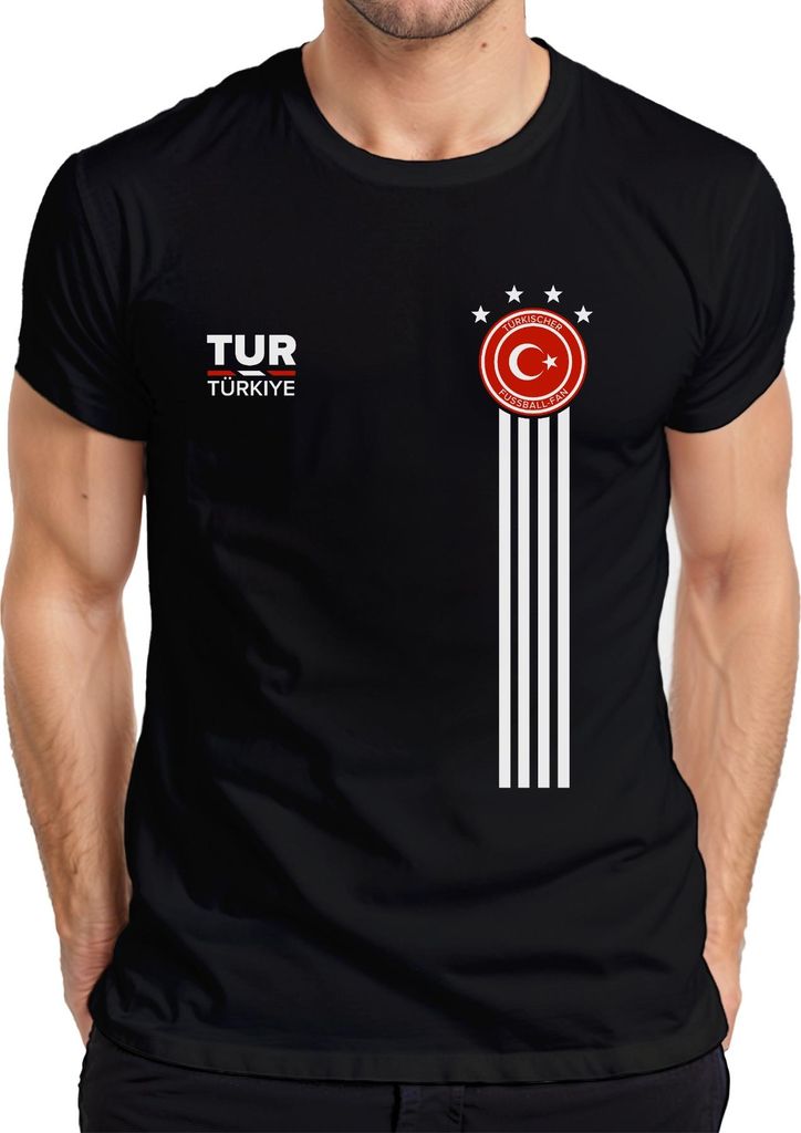 Türkischer Fußballfan Türkei Halbmond Weltmeisterschaft Trikot WM Herren T-Shirt, Schwarz, L