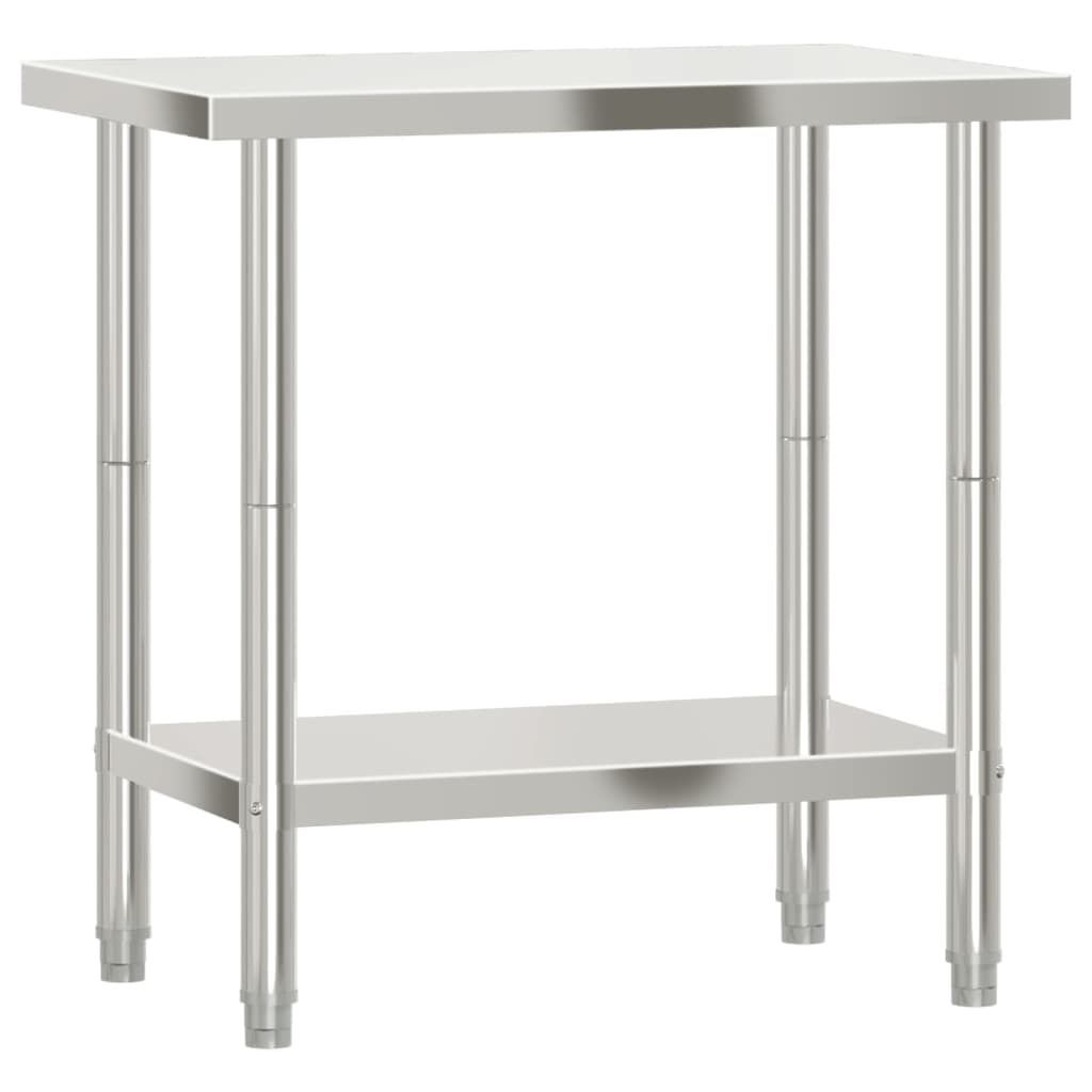 vidaXL Küchen-Arbeitstisch 82,5x55x85 cm Edelstahl Produktbild 