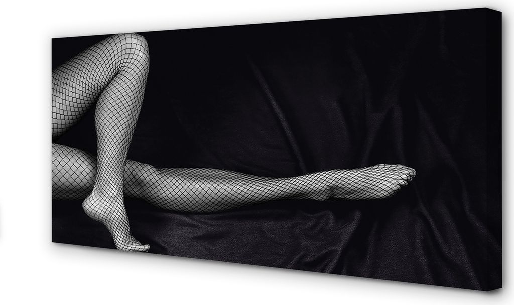 Leinwandbild 140x70 Wandkunst Schwarz-Weiß-Netzs Beine