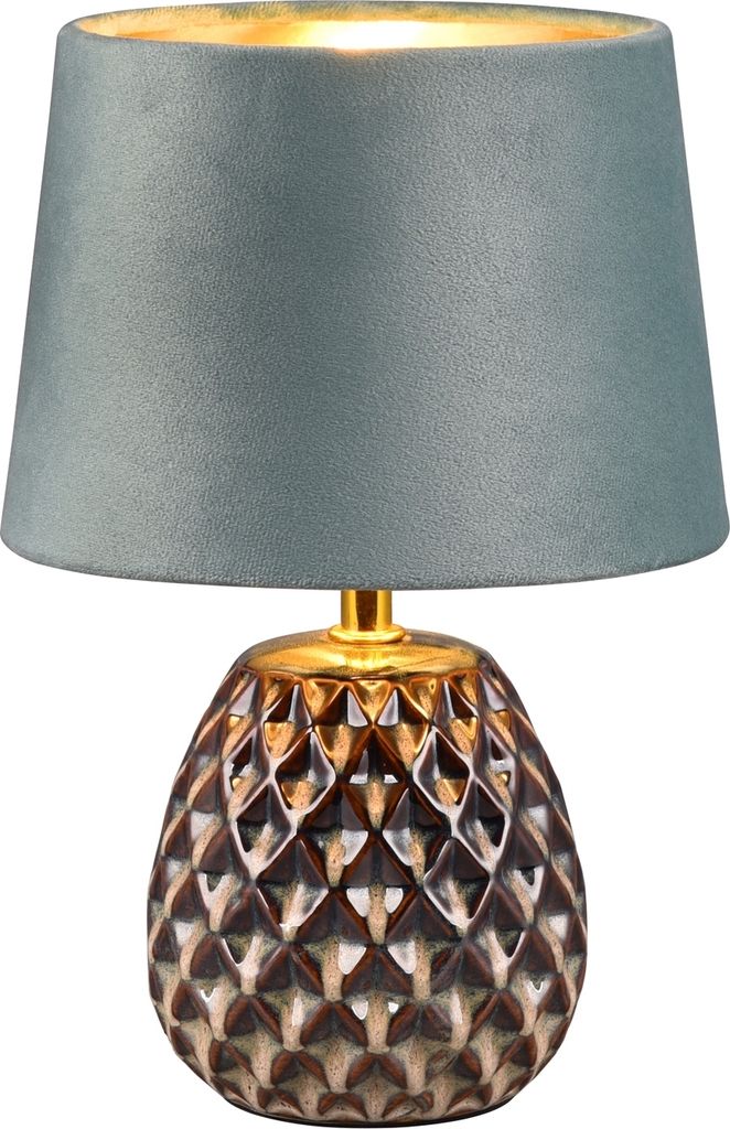 Tischlampe - Grün - Grüngrau - Goldgelb - H 26 cm - Keramik Produktbild 