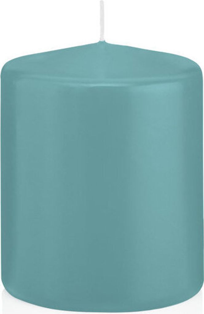 Stumpenkerzen in RAL-Qualität Türkis Ø 78 x 100 mm, 8 Stück