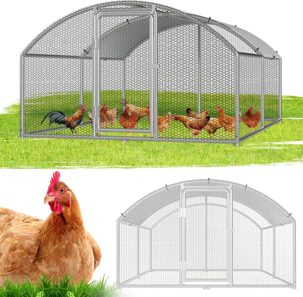 Izrielar Hühnerstall 3x4x2m Bogenaufsatz Hühnerhaus Kleintierstall Freilaufgehege Kleintiergehege Voliere Freigehege Hühnerkäfig Geflügelstall...