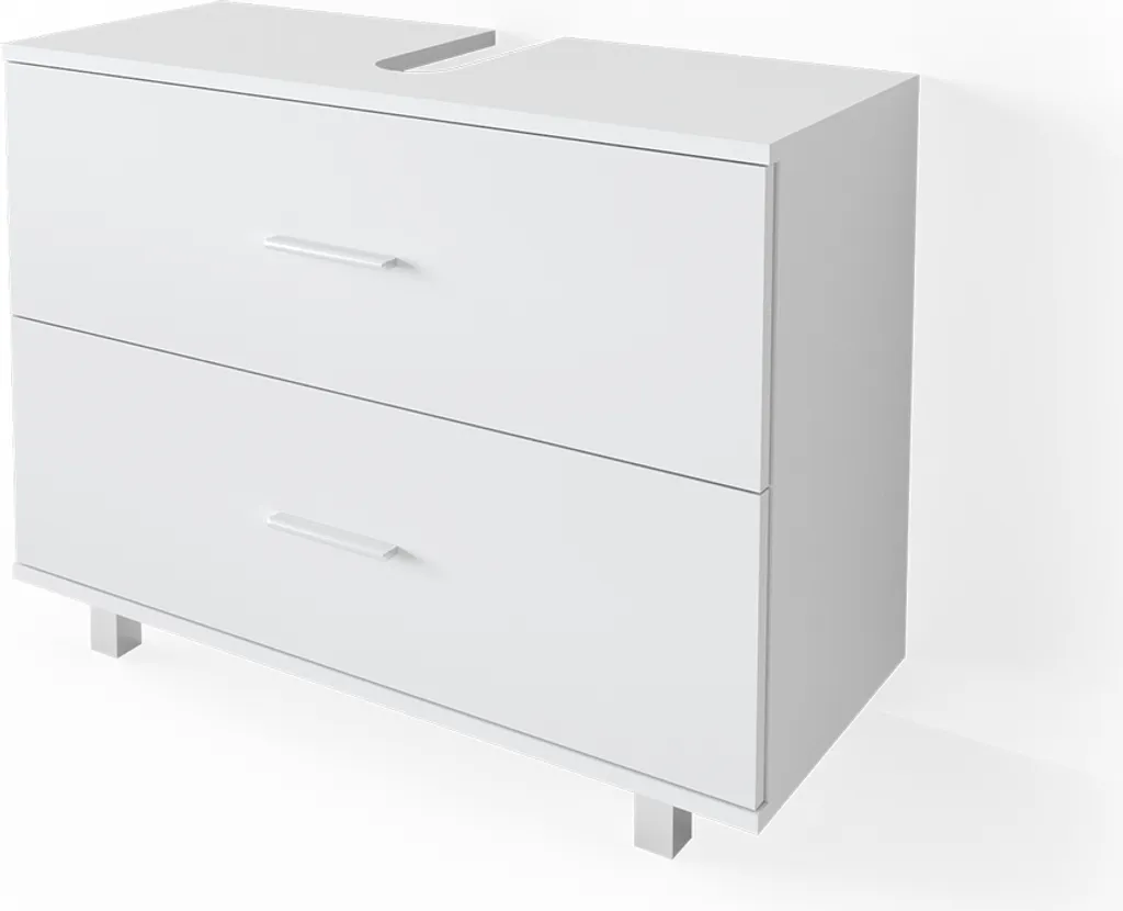 Meuble bas pour salle de bain Vicco Ilias Blanc 80 cm avec Rangements