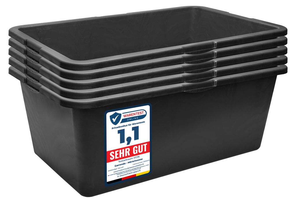 Garronda Bac à mortier 5 Pack 80 L Rectangulaire Bac à Image du produit 