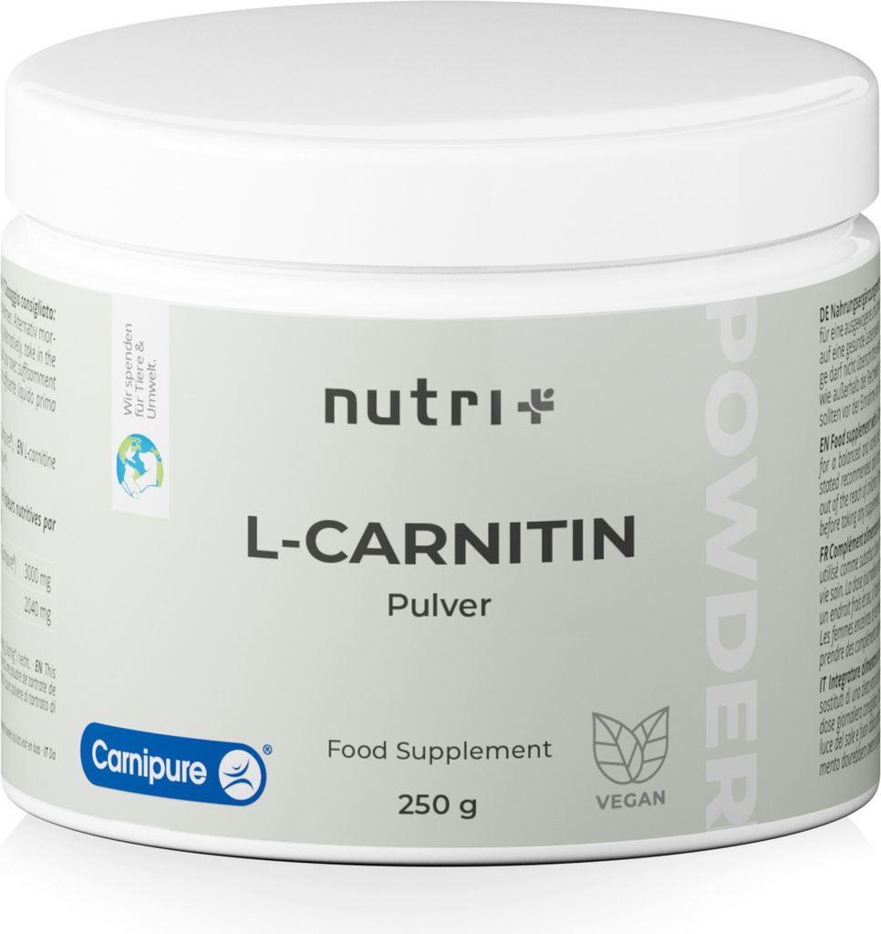nutri+ L-Carnitin Pulver Carnipure® | 250 g | 100% reines Produktbild 