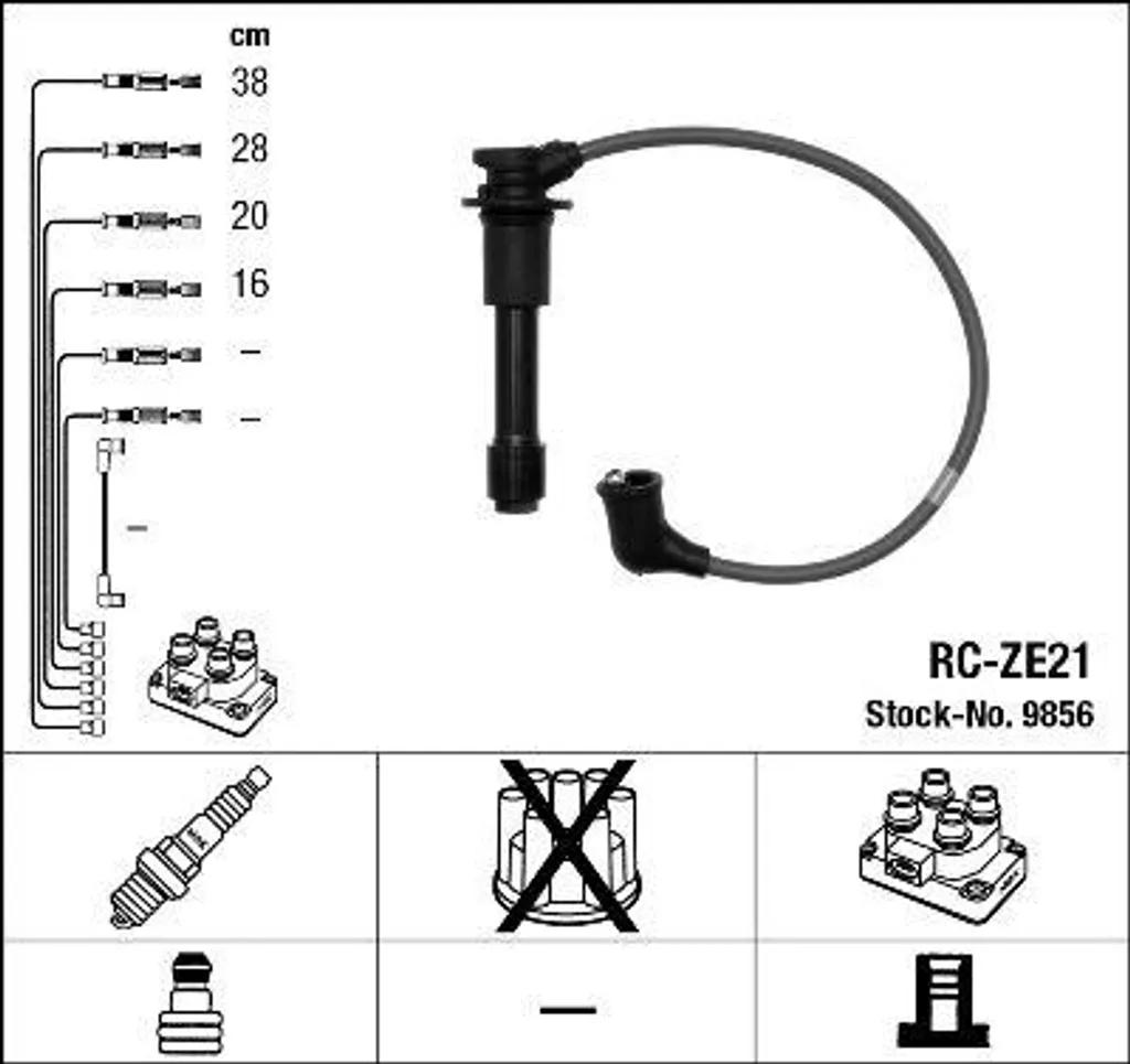 Faisceau d'Allumage NGK 9856 pour MX-5, Câbles Haute Performance