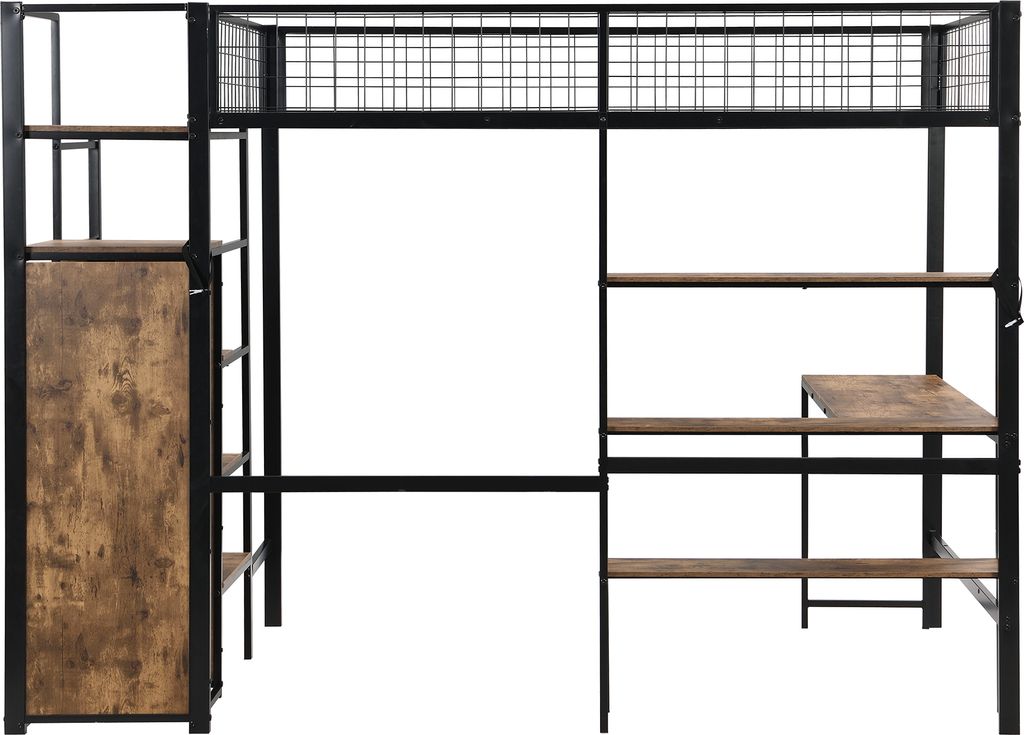 Łóżko piętrowe Flieks 140x200cm z biurkiem i regałem, łóżko Zdjęcie produktu 8