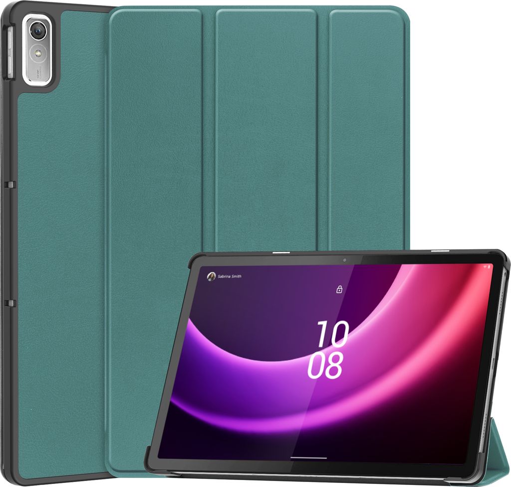 Case2go - Hülle kompatibel mit Lenovo Tab P11 2nd Gen (2022) - 11.5 inch - Mit AutoWake-Funktion Kunstleder TPU Tablet Case Schutzhülle - Dunkelg...