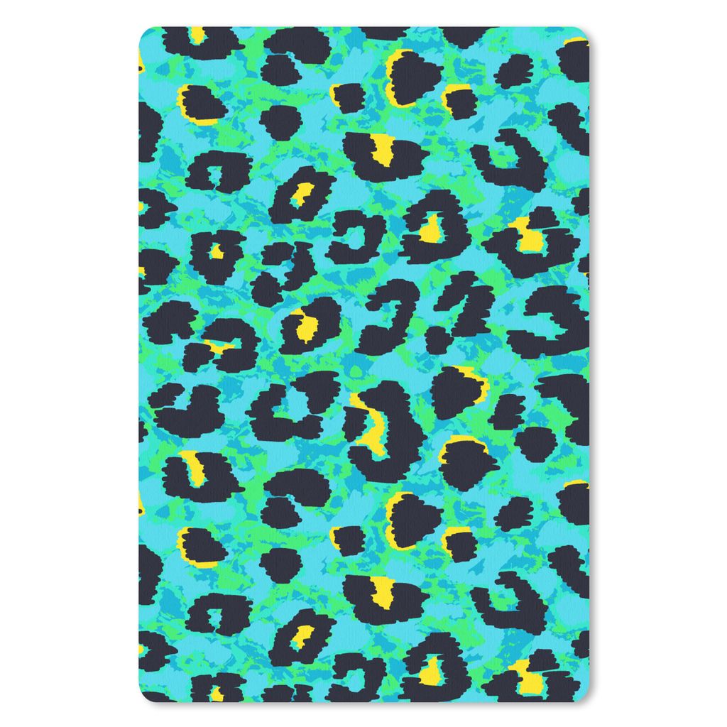 MuchoWow Mauspad Mousepad Panther Druck - Neon - Tiere - Design 40x60 cm - Mousepads - Maus Mat - Pad - Mausunterlage - Schreibtisch Accesoire