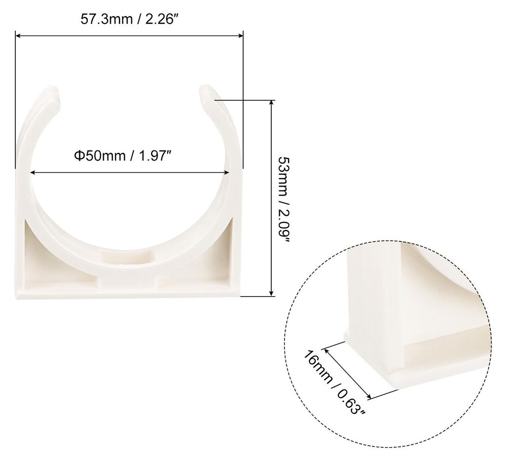 12 Stš¹ck 50mm Durchm. PPR U F?rmige Rohrklemmen Clips Armaturen Schlauchhalter fš¹r Wasserversorgung Wei?