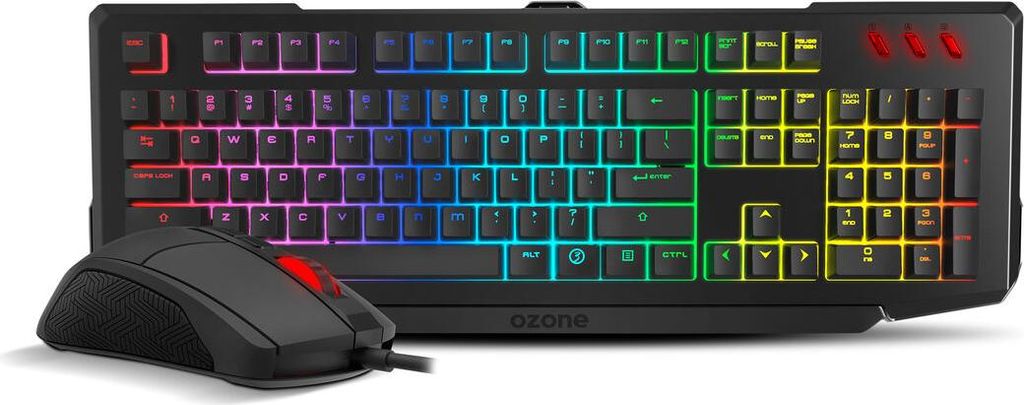 Ozone Double Tap, Kabelgebunden, USB, Halbmechanischer Schlüsselschalter, LED, Schwarz, Maus enthalten