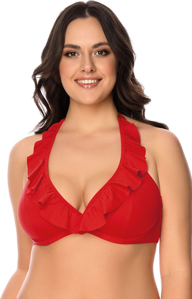 Vivisence bikini bh dame bademode 3220 gepolstert hergestellt in eu neckholder, rot, 80e