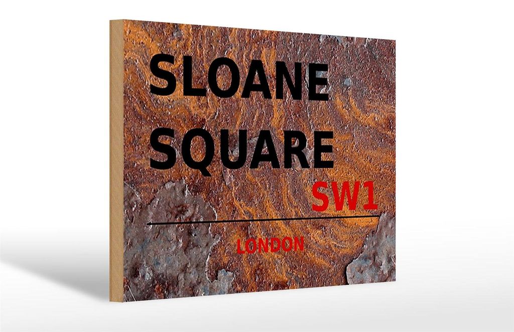 Holzschild London 30x20cm Sloane Square SW1