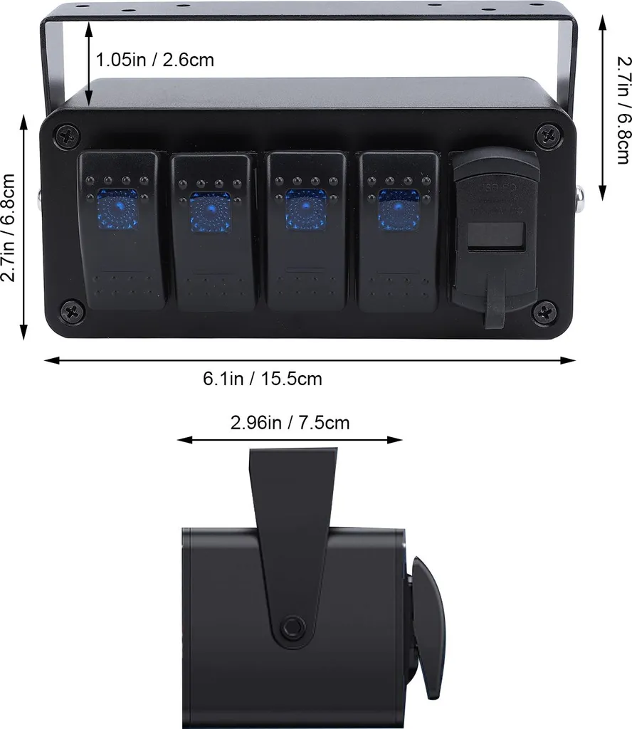Console d'Interrupteurs Universelle pour Camping-Car et Camion avec USB-C