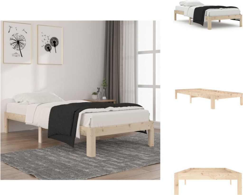 vidaXL Massivholzbett Kiefer 90x200 cm - Betten & Bettgestelle